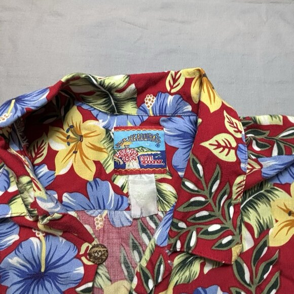Reyn Spooner hawaiian Shirt Men’s XL Joe Kealoha's Red Blue Floral - Picture 2 of 6